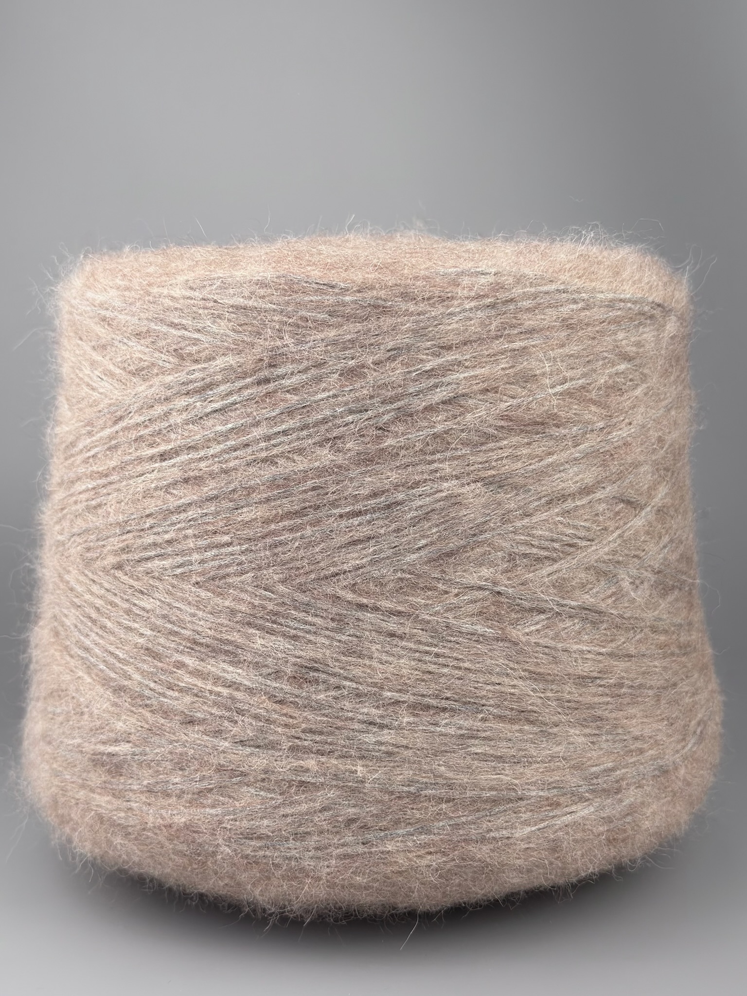 Baby Yak Cotton Brushed Nm 4000 – Garn aus Baby Yak, Kaschmir, Baumwolle col. Beige Mélange foto 2